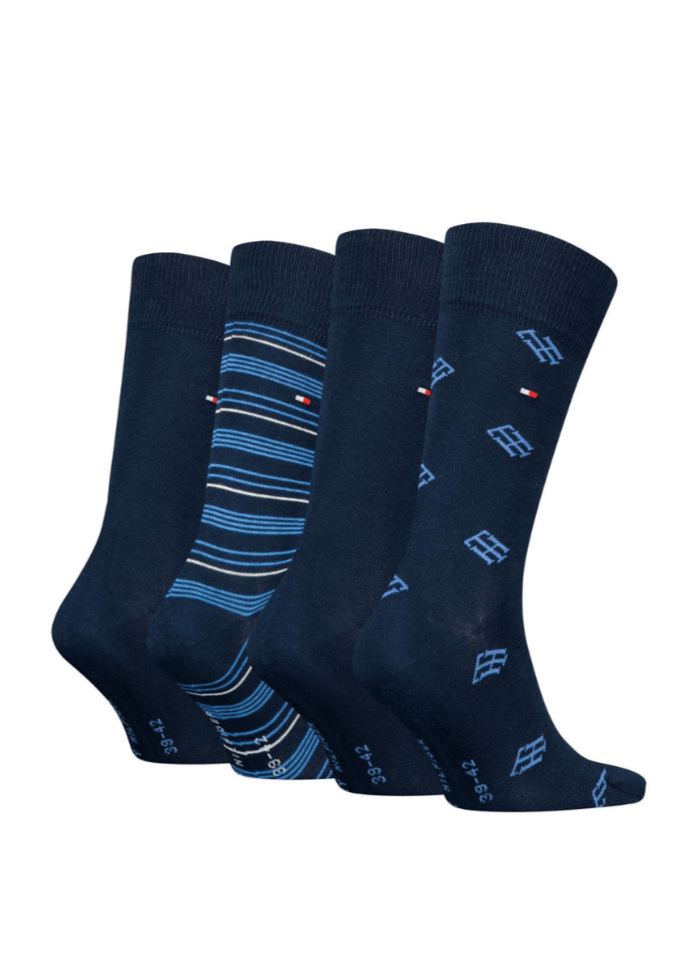 Coffret 4 paires de chaussettes Tommy Hilfiger marine - Georgespaul