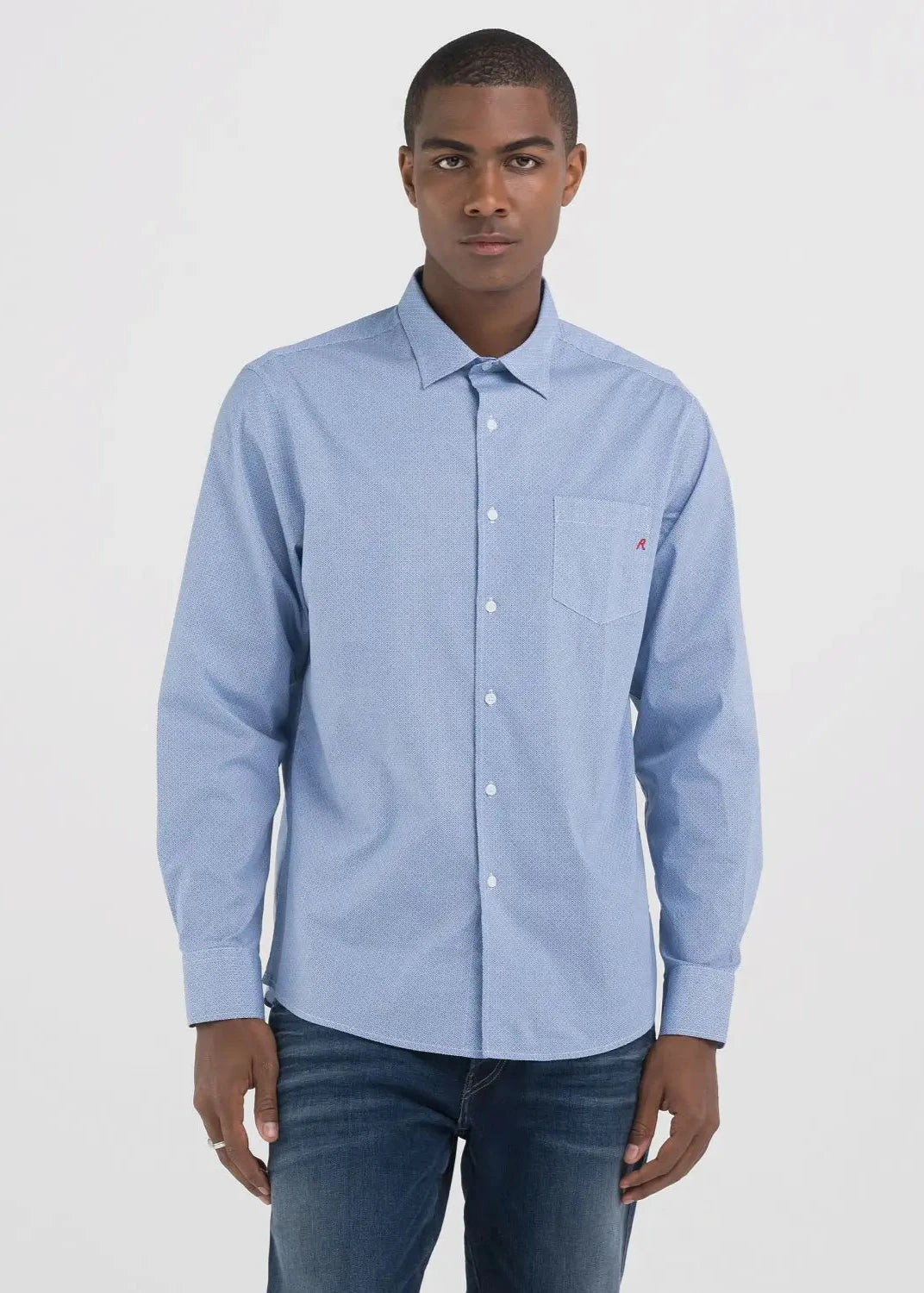 Chemise à motifs Replay bleue pour homme l Georgespaul