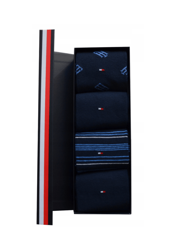 Coffret 4 paires de chaussettes Tommy Hilfiger marine - Georgespaul