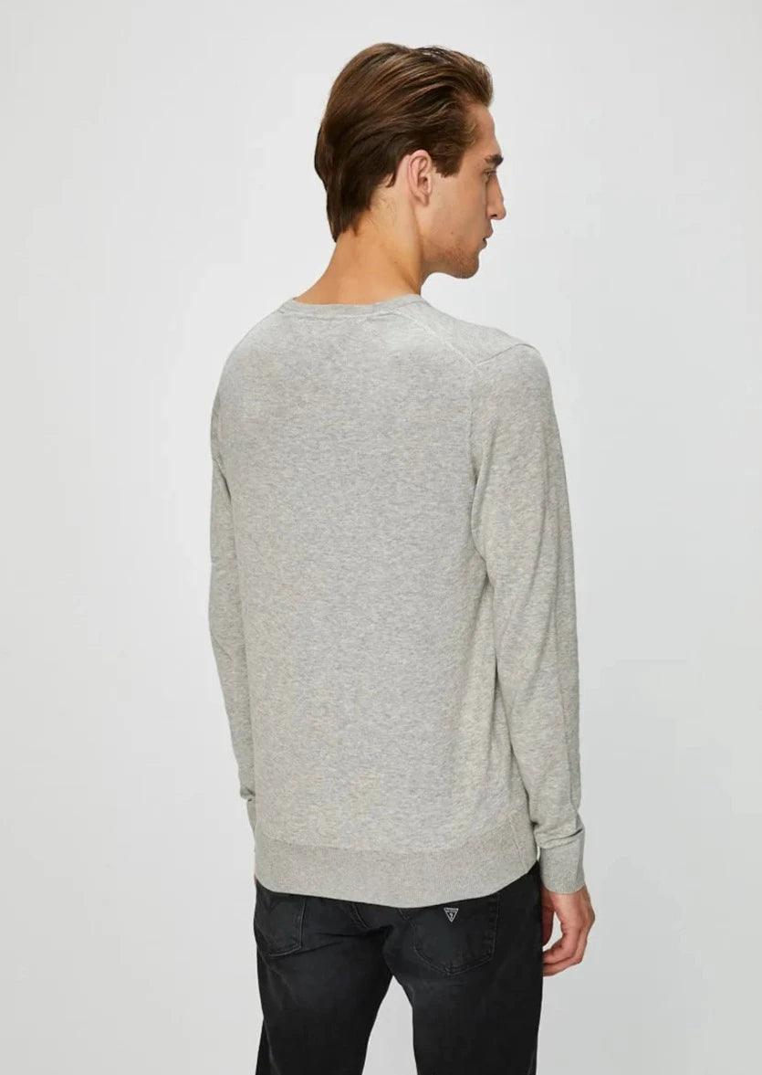 Pull col V Tommy Hilfiger gris coton pima et cachemire - Georgespaul