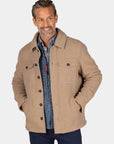 Blouson NZA marron en laine pour homme | Georgespaul 