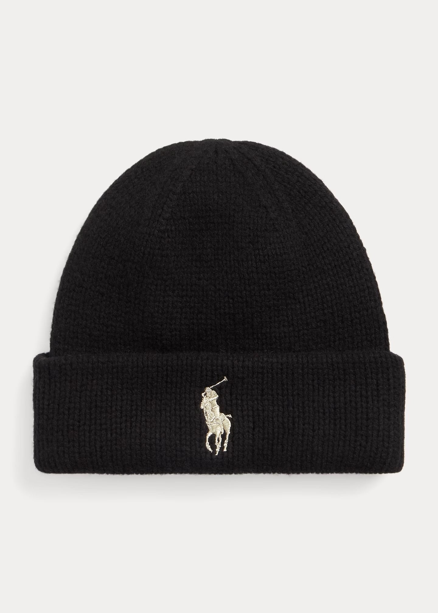 Bonnet unisexe Ralph Lauren noir en laine | Georgespaul