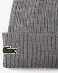 Bonnet Lacoste gris unisexe en laine | Georgespaul