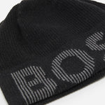 Charger l&#39;image dans la galerie, Bonnet à revers logo BOSS noir en laine I Georgespaul

