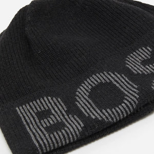 Bonnet à revers logo BOSS noir en laine I Georgespaul