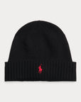 Bonnet unisexe Ralph Lauren noir en laine | Georgespaul