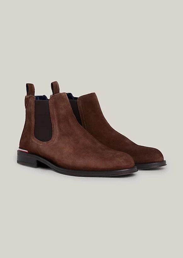 Boots Tommy Hilfiger marron en daim pour homme I Georgespaul