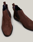 Boots Tommy Hilfiger marron en daim pour homme I Georgespaul