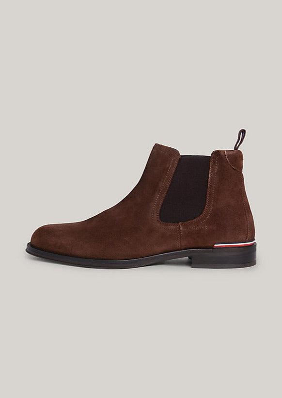 Boots Tommy Hilfiger marron en daim pour homme I Georgespaul