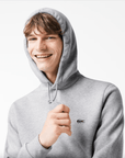 Sweat à capuche Lacoste gris en coton bio - Georgespaul