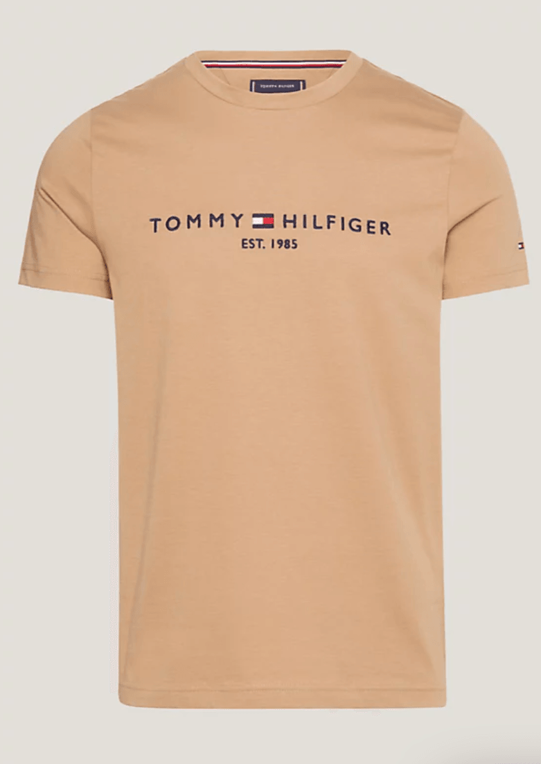 T-Shirt Tommy Hilfiger ajusté marron en coton bio - Georgespaul