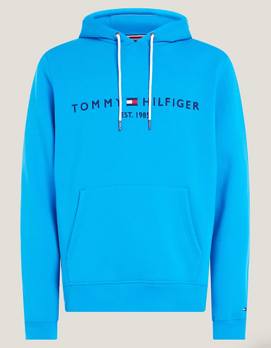 Sweat à capuche Tommy Hilfiger bleu en coton bio - Georgespaul