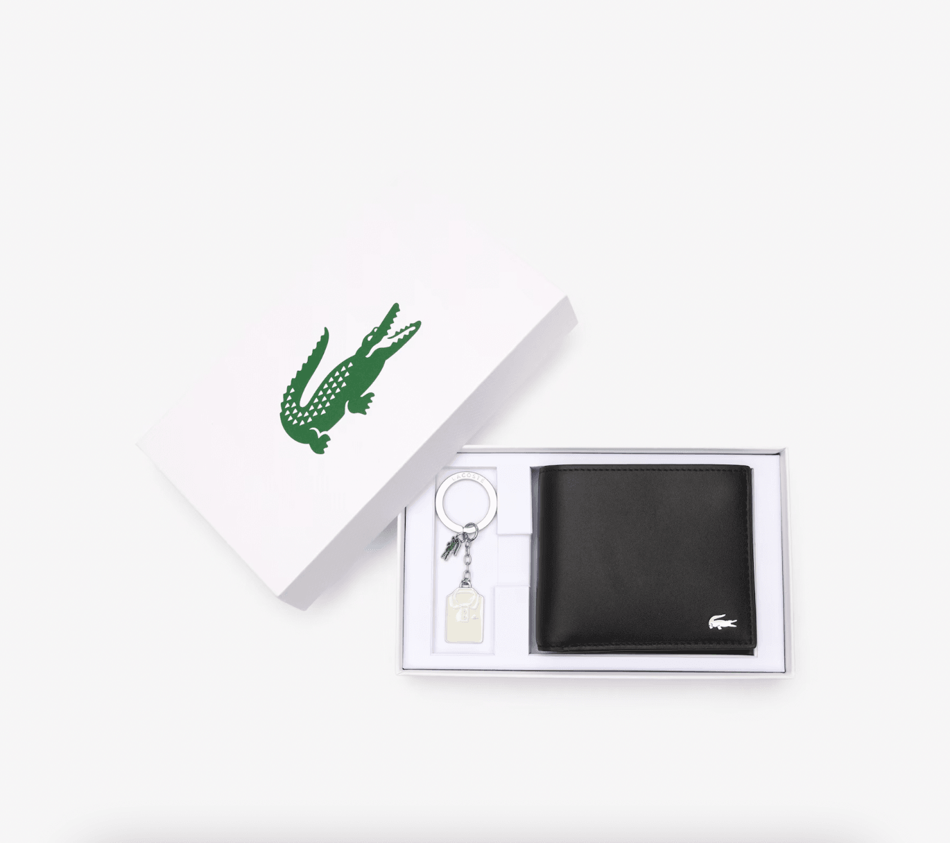 Coffret petit portefeuille et porte-clés Lacoste noir I Georgespaul