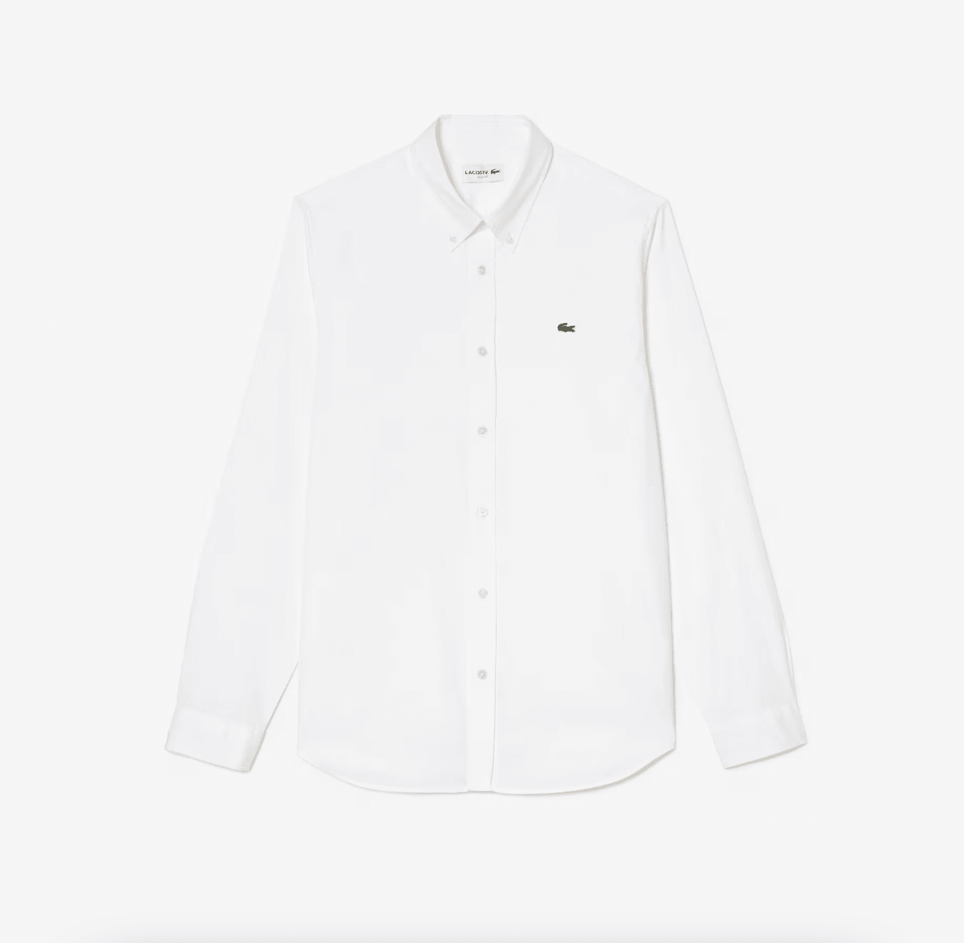 Chemise unie Lacoste ajustée blanche - Georgespaul