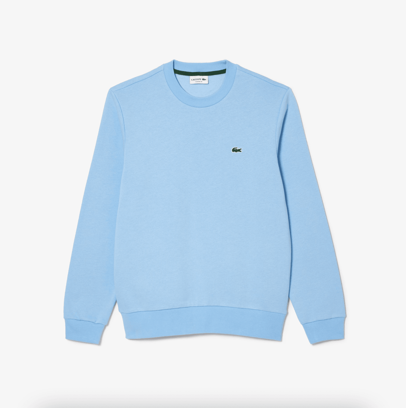 Sweat Lacoste bleu clair en molleton de coton bio - Georgespaul