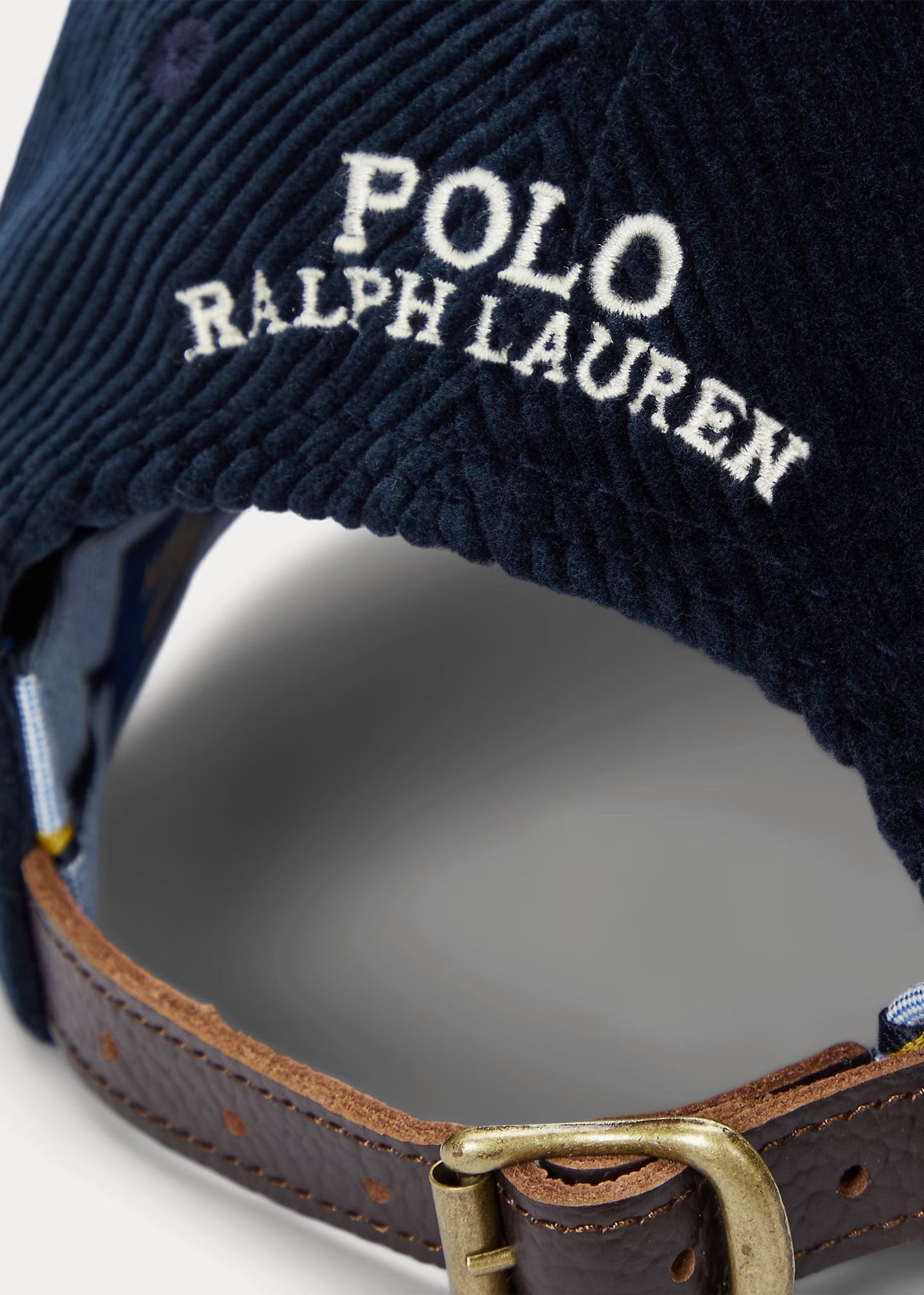 Casquette Ralph Lauren marine en velours côtelé | Georgespaul 