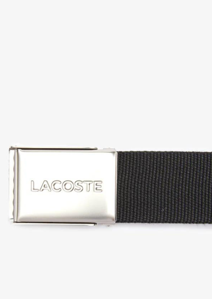 Ceinture ajustable sangle tissée Lacoste noire