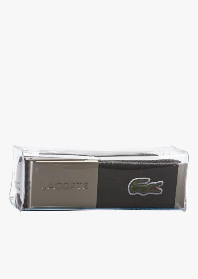 Ceinture ajustable sangle tissée Lacoste noire