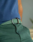 Ceinture tressée Billybelt verte en cuir - Georgespaul