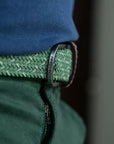 Ceinture tressée Billybelt verte en cuir - Georgespaul