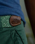 Ceinture tressée Billybelt verte en cuir - Georgespaul