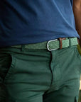 Ceinture tressée Billybelt verte en cuir - Georgespaul