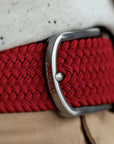 Ceinture tressée Billybelt rouge en cuir - Georgespaul