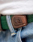 Ceinture tressée Billybelt vert impérial en cuir - Georgespaul