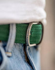 Ceinture tressée Billybelt vert impérial en cuir - Georgespaul