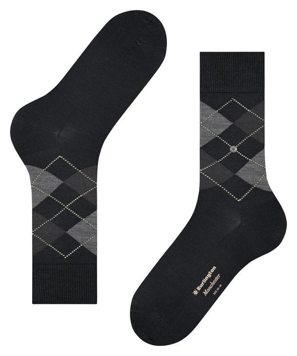 Chaussettes Manchester Burlington noires en coton bio - Georgespaul