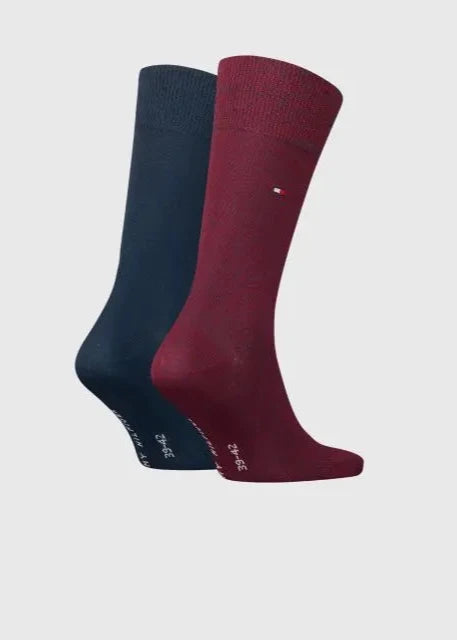 Lot de 2 paires de chaussettes Tommy Hilfiger Bordeaux | Georgespaul 