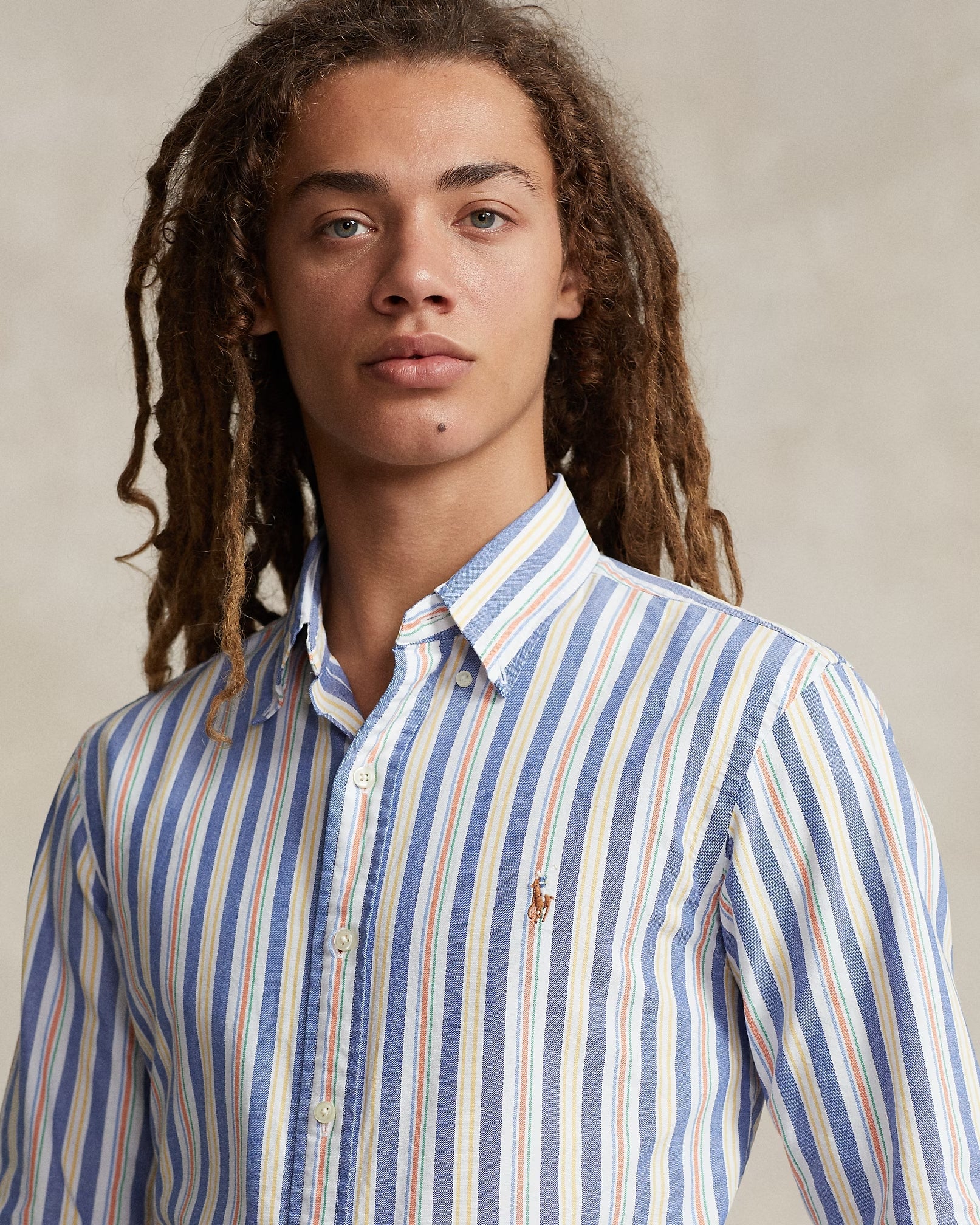 Chemise à rayures Ralph Lauren bleue pour homme | Georgespaul