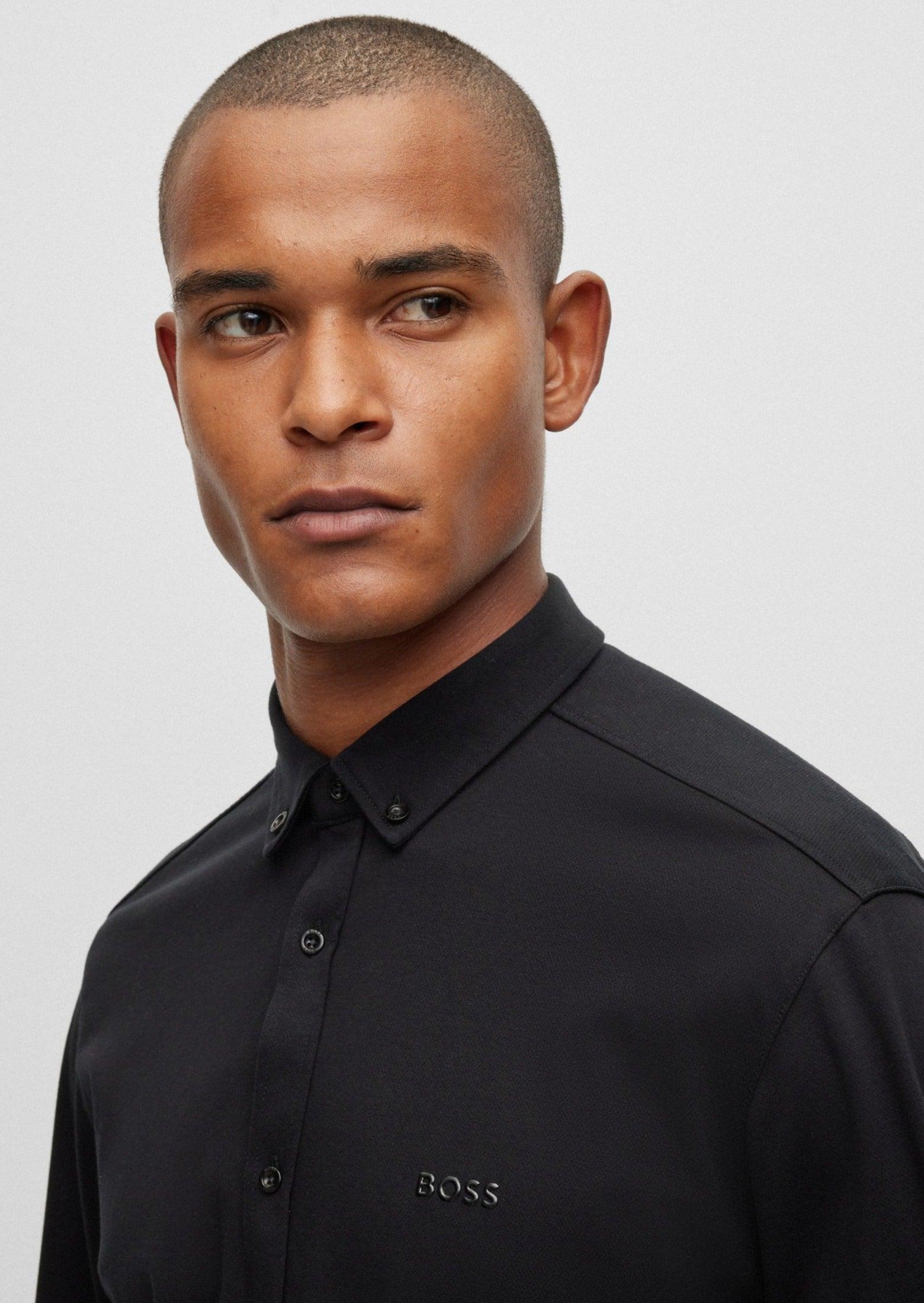 Chemise ajustée BOSS noire - Georgespaul