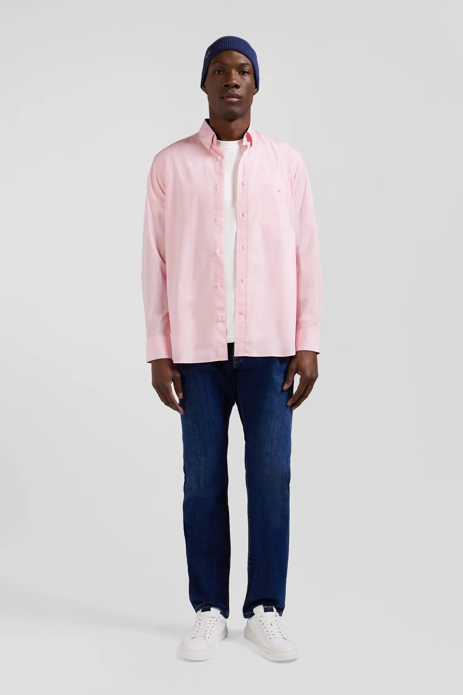 Chemise Eden Park rose pour homme en coton | Georgespaul