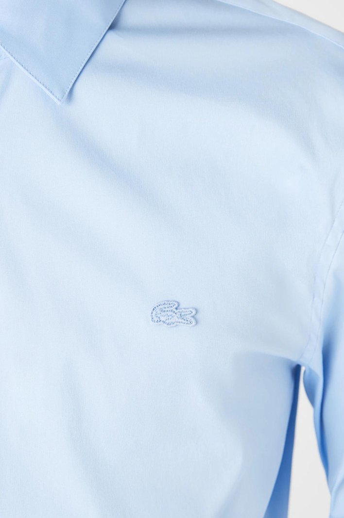 Chemise Lacoste bleu clair en coton stretch
