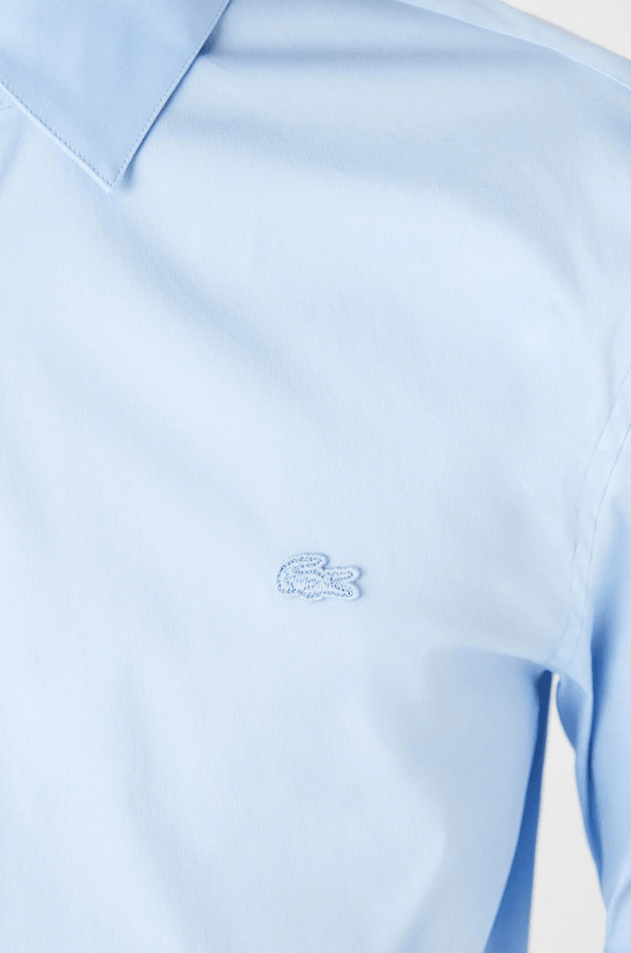 Chemise Lacoste bleu clair ajustée en coton stretch - Georgespaul