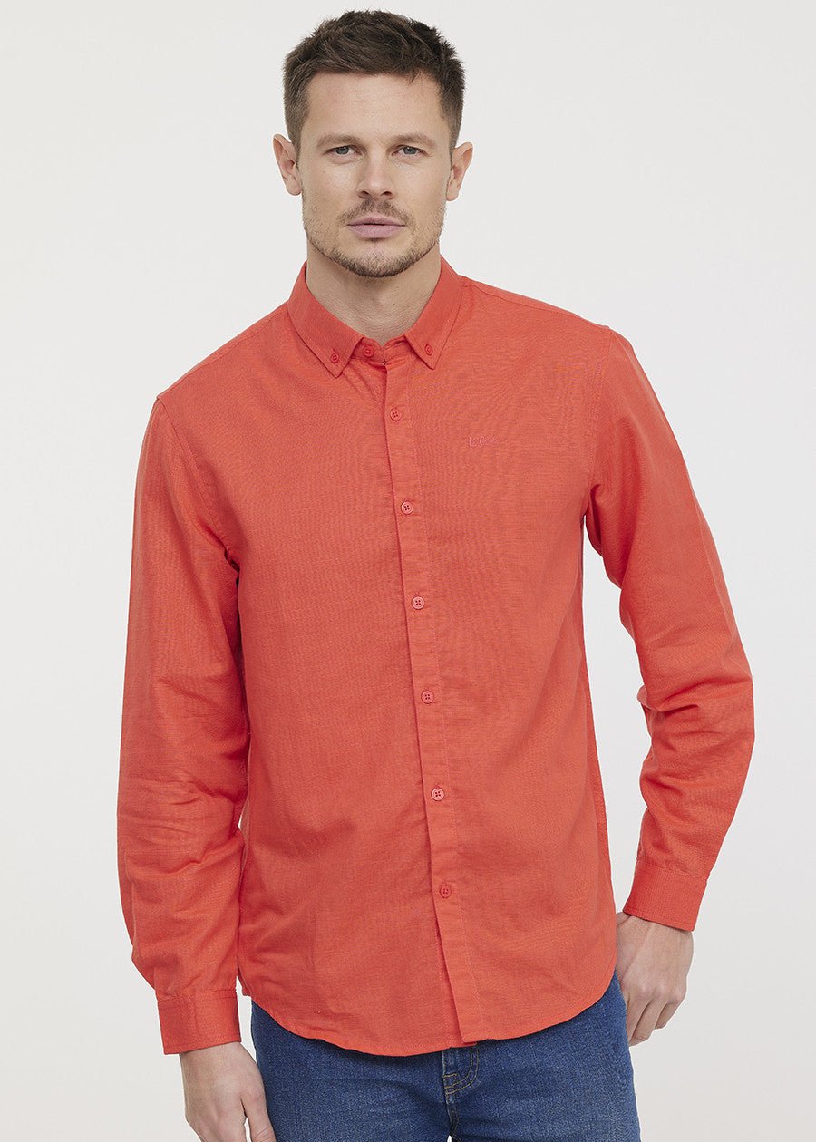 Chemise Lee Cooper rouge en lin