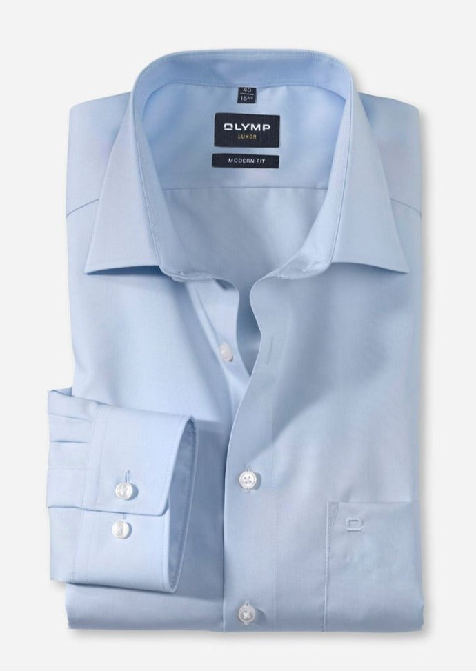 Chemise Luxor OLYMP coupe droite bleu clair | Georgespaul