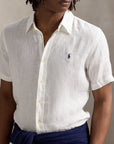Chemise Ralph Lauren blanche en lin pour homme | Georgespaul 
