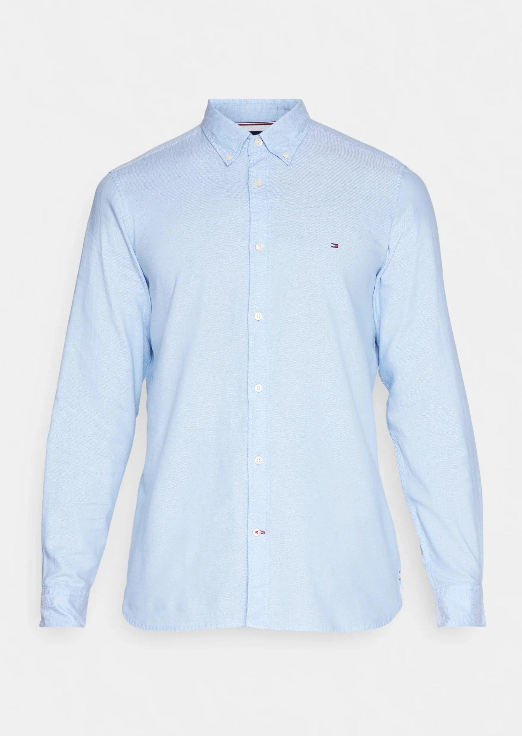 Chemise Tommy Hilfiger bleue en coton bio - Georgespaul