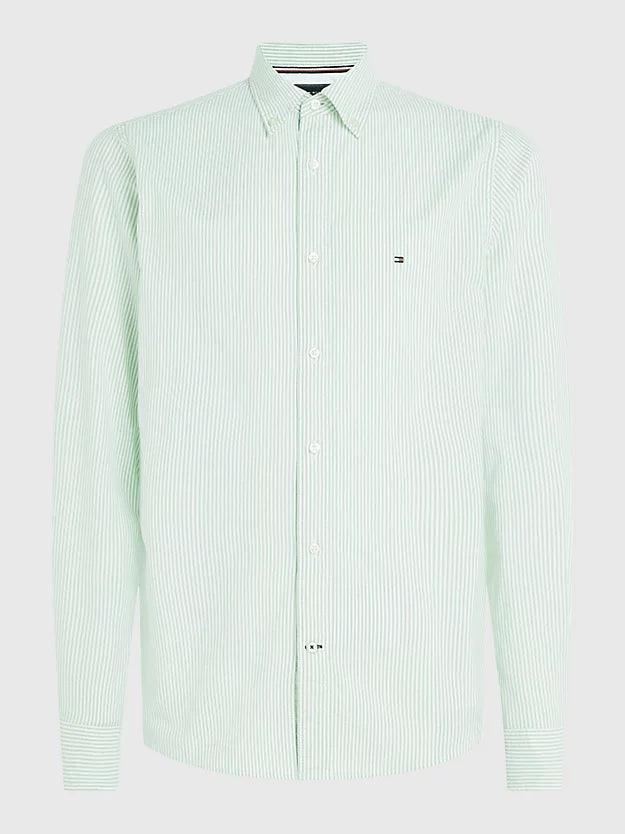 Chemise Tommy Hilfiger verte en coton bio stretch - Georgespaul