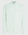 Chemise Tommy Hilfiger verte en coton bio stretch - Georgespaul