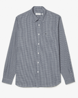 Chemise à carreaux Lacoste droite marine en coton bio - Georgespaul