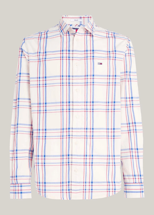 Chemise à carreaux Tommy Jeans blanche - Georgespaul