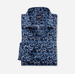 Laden Sie das Bild in den Galerie-Viewer, Chemise Luxor OLYMP droite bleue en coton pour homme I Georgespaul
