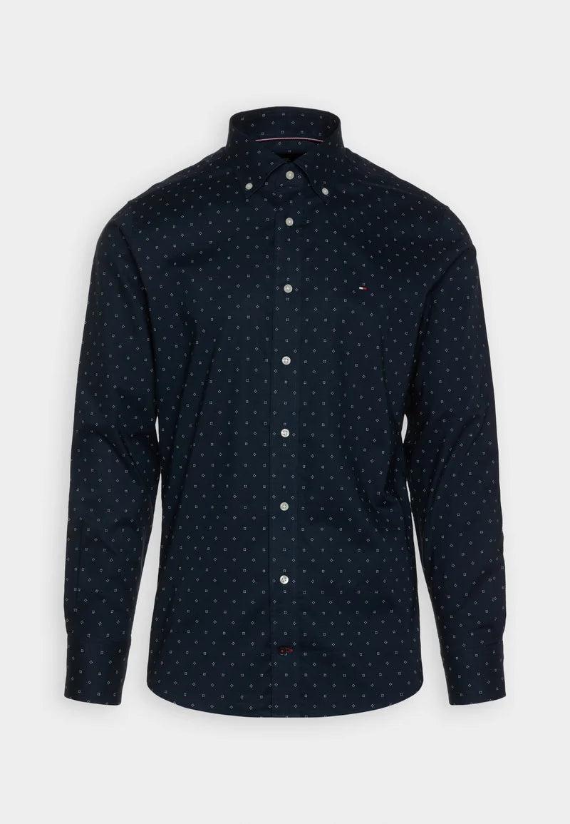 Chemise à imprimés Tommy Hilfiger marine en coton - Georgespaul