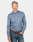 Chemise à imprimés homme NZA bleue en coton | Georgespaul