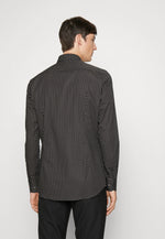 Charger l&#39;image dans la galerie, Chemise à motifs BOSS ajustée noire en coton stretch | Georgespaul

