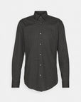 Chemise à motifs BOSS ajustée noire en coton stretch - Georgespaul