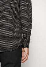Afbeelding in Gallery-weergave laden, Chemise à motifs BOSS ajustée noire en coton stretch | Georgespaul
